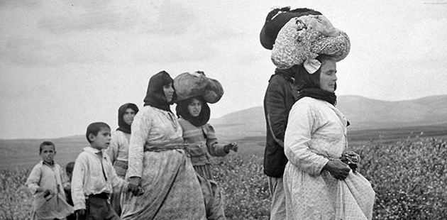 Genocide?: Palestinians evacuate the village of Zenin in 1948. Some scholars say that what is now called ‘ethnic cleansing’ constitutes a form of genocide.